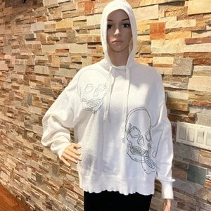 Skull Cashmere Hoodie Pullover Lagenlook